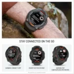Garmin Instinct 3 GPS 50mm Smartwatch, Solar, Black Bezel