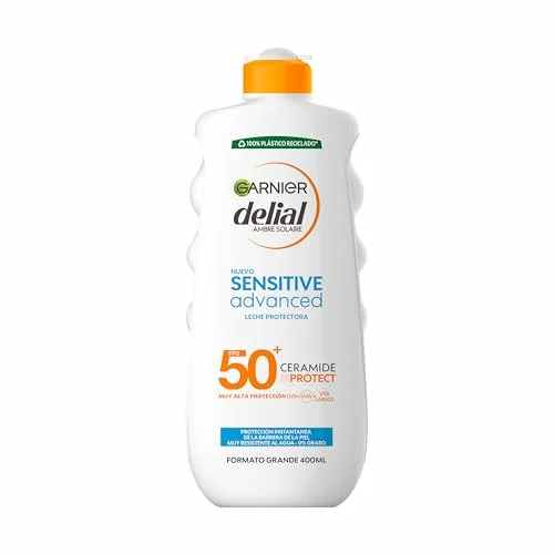 Garnier Delial Sensitive Advanced leche solar SPF 50+ 400 ml 9×8 (Ahorros Llévate 3 por el precio de 2) por 24,22 euros