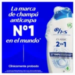 H&S Classic 2en1 Champú Anticaspa +Acondicionador Limpieza Profunda Pack 2 x 800 ml