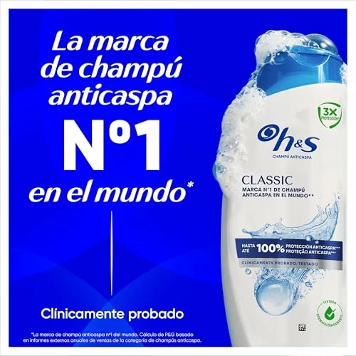 H&S Classic Champú Anticaspa Pack 2 x 800 ml con dispensador