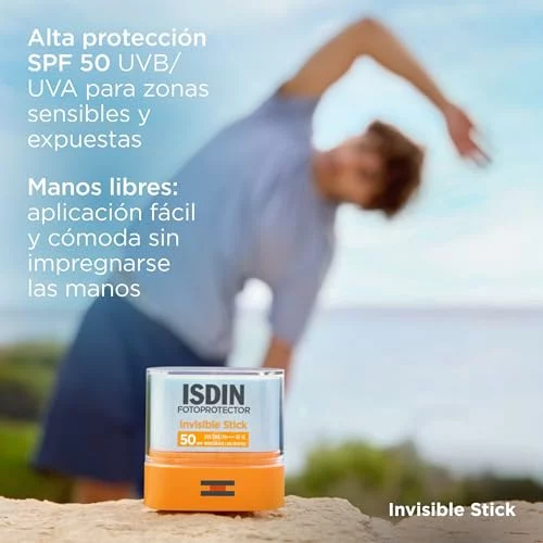 ISDIN Invisible Stick SPF 50 protector solar en stick de 10 g 3×1