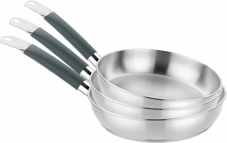 Juego de sartenes BRA Master de acero inoxidable, 20-24-28 cm