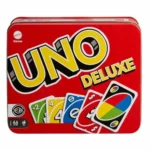 Mattel Games UNO Deluxe juego de cartas en caja metálica