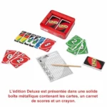 Mattel Games UNO Deluxe juego de cartas en caja metálica