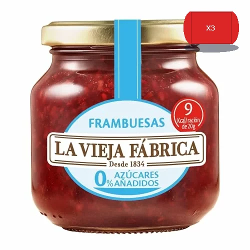 Mermelada La Vieja Fábrica frambuesa 3×2 (Ahorros Llévate 3 por el precio de 2)
