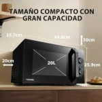 Microondas Toshiba 20L MW2-MM20P(BK) negro 700W