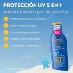 NIVEA SUN Kids Leche Solar Infantil SPF50+ 200 ml Pack 1 x 200 ml