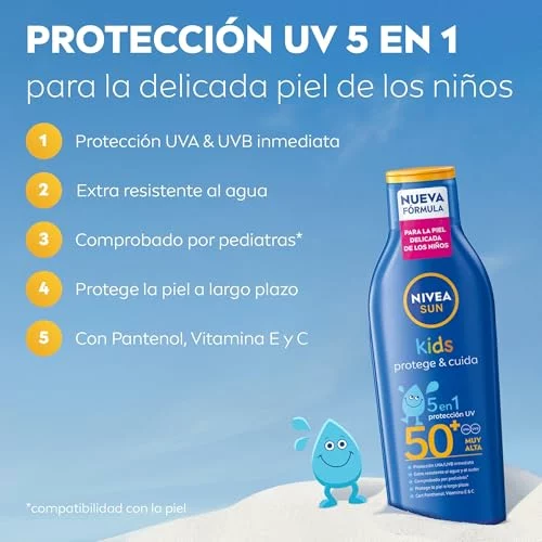 NIVEA SUN Kids Leche Solar Infantil SPF50+ 200 ml Pack 1 x 200 ml