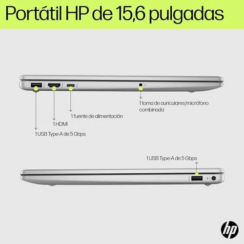 Ordenador portátil HP 15-fd0404ns 15,6″ FHD, Core 5, 16GB, 512GB 120U