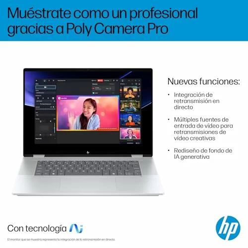 Ordenador portatil HP Omnibook X Flip convertible 16″ OLED táctil 7-258V 32GB