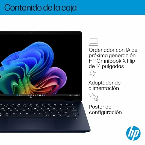 Ordenador portatil HP Omnibook X Flip convertible OLED 3K de 14 pulgadas 7-258V 32GB