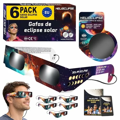 Pack 6 gafas para eclipse solar Helioclipse