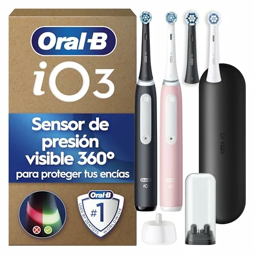Pack de 2 cepillos eléctricos Oral-B iO 3 Negro y Rosa 52-A1820SI