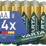 Pack de 24 pilas recargables Varta AAA 1000 mAh