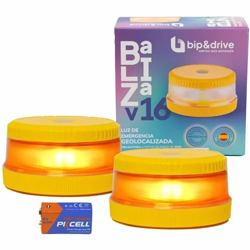Pack x 2 Baliza V16 homologada DGT con geolocalización bip & drive