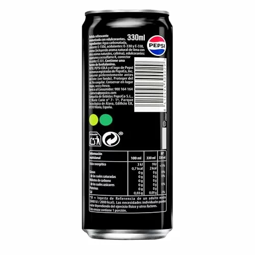 Pepsi Zero Lima, pack de 9 latas de 330 ml