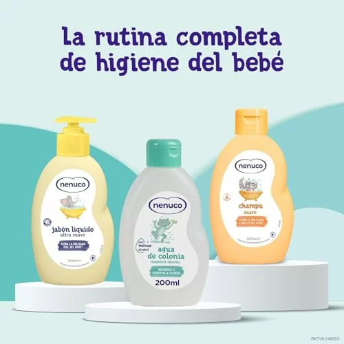 Nenuco Pack Bebé Mochila de Paseo Pingüino, con Gama Completa, Colonia, Jabón, Champú, 3x200ml