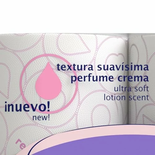 Renova Skin Care Plus papel higiénico decorado perfumado, pack 4 x 6 rollos
