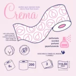Renova Skin Care Plus papel higiénico decorado perfumado, pack 4 x 6 rollos