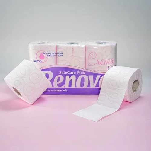 Renova Skin Care Plus papel higiénico decorado perfumado, pack 4 x 6 rollos