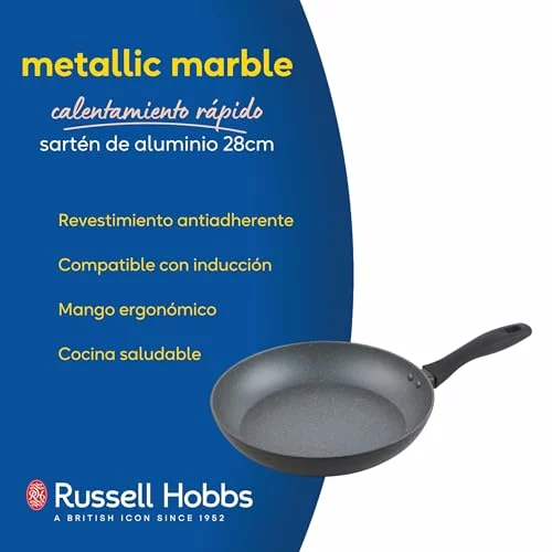 Sartén antiadherente Russell Hobbs 28 cm Metallic Marble