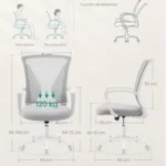 Silla de oficina de malla SONGMICS gris