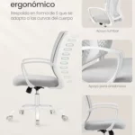 Silla de oficina de malla SONGMICS gris
