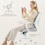 Silla de oficina de malla SONGMICS gris