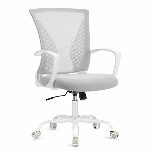 Silla de oficina de malla SONGMICS gris