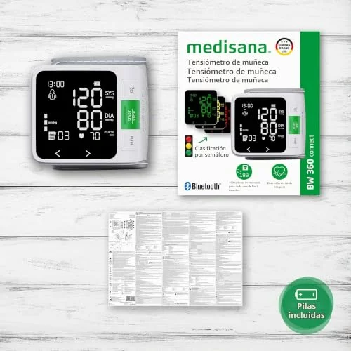Tensiómetro de muñeca Medisana BW 360 connect Bluetooth