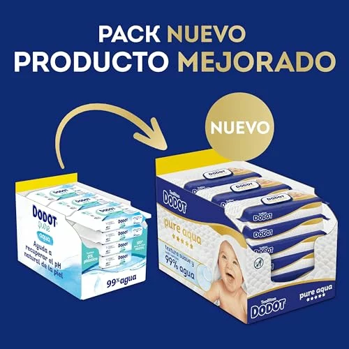 Toallitas Dodot Pure Aqua Touch para bebé, pack 20 x 60