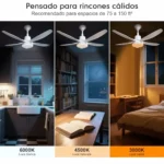 Ventilador de techo LED Joyshie de 76 cm para dormitorios pequeños 76CM 3CCT