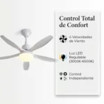 Ventilador de techo LED Joyshie de 76 cm para dormitorios pequeños 76CM 3CCT