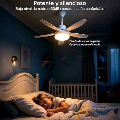 Ventilador de techo LED Joyshie de 76 cm para dormitorios pequeños 76CM 3CCT