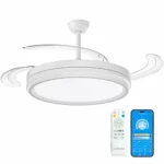 Ventilador de techo LEDUNI con luz, aspas retráctiles y mando vuelve con precio a vigilar