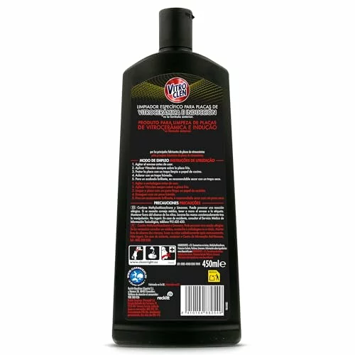 Vitroclen crema limpiadora para vitrocerámica e inducción 450 ml 3×2 (Ahorros Llévate 3 por el precio de 2)