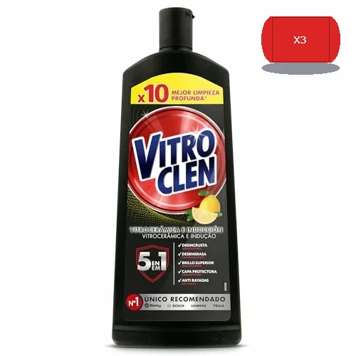 Vitroclen crema limpiadora para vitrocerámica e inducción 450 ml 3×2 (Ahorros Llévate 3 por el precio de 2)