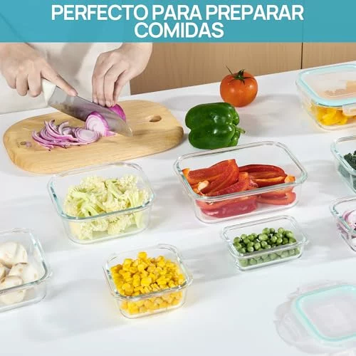 Vtopmart set de 8 recipientes de cristal herméticos