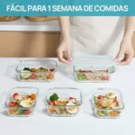 Vtopmart set de 8 recipientes de cristal herméticos