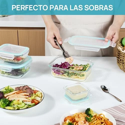 Vtopmart set de 8 recipientes de cristal herméticos