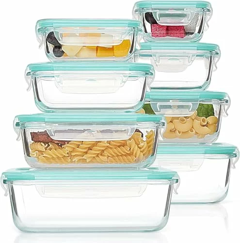 Vtopmart set de 8 recipientes de cristal herméticos