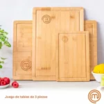 9Juego de 3 tablas de cortar MasterChef de bambú 38CMX27 5CM