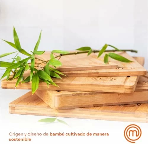 9Juego de 3 tablas de cortar MasterChef de bambú 38CMX27 5CM