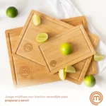 9Juego de 3 tablas de cortar MasterChef de bambú 38CMX27 5CM