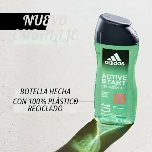 Adidas Active Start gel de ducha 3 en 1, pack de 4 x 250 ml