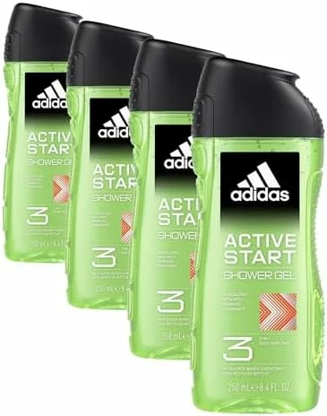 Adidas Active Start gel de ducha 3 en 1, pack de 4 x 250 ml