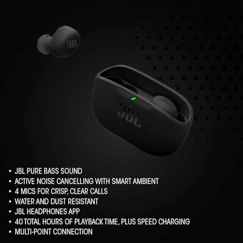 Auriculares inalámbricos JBL Wave Buds 2 con cancelación de ruido, negros