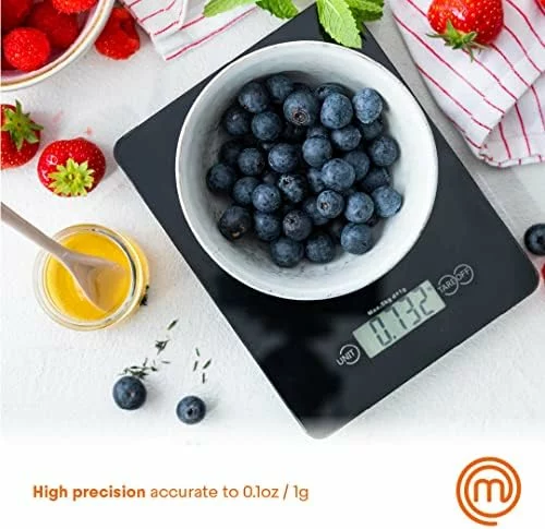 Báscula de cocina digital MasterChef de vidrio templado, 5 kg 4MM 5KG