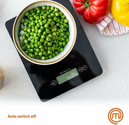 Báscula de cocina digital MasterChef de vidrio templado, 5 kg 4MM 5KG