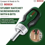 Bosch destornillador corto de trinquete con 6 puntas